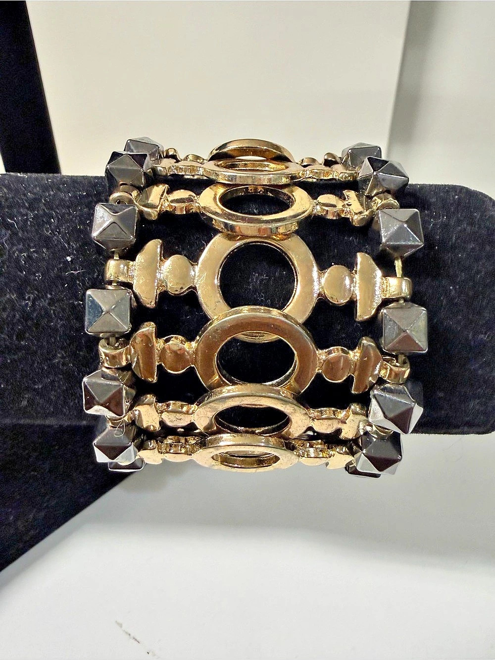 Studded Bracelet in Gold & Black Like New